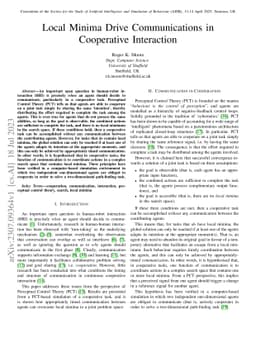 Local Minima Drive Communications in Cooperative Interaction