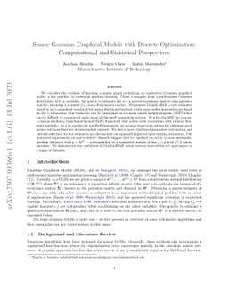 Sparse Gaussian Graphical Models with Discrete Optimization:
  Computational and Statistical Perspectives