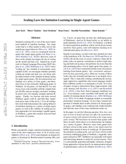 Scaling Laws for Imitation Learning in Single-Agent Games