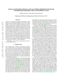 SLMGAN: Exploiting Speech Language Model Representations for
  Unsupervised Zero-Shot Voice Conversion in GANs