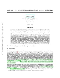 The semantic landscape paradigm for neural networks