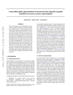 A max-affine spline approximation of neural networks using the Legendre
  transform of a convex-concave representation