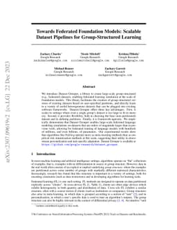 Towards Federated Foundation Models: Scalable Dataset Pipelines for
  Group-Structured Learning