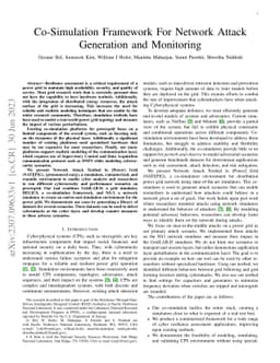 Co-Simulation Framework For Network Attack Generation and Monitoring