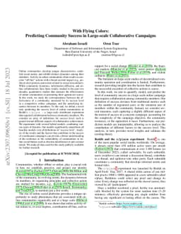 With Flying Colors: Predicting Community Success in Large-scale
  Collaborative Campaigns