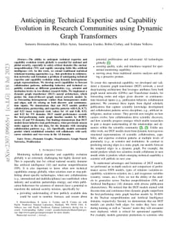 Anticipating Technical Expertise and Capability Evolution in Research
  Communities using Dynamic Graph Transformers