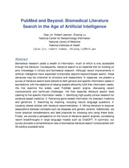 PubMed and Beyond: Biomedical Literature Search in the Age of Artificial
  Intelligence