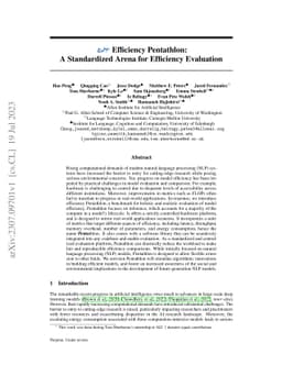 Efficiency Pentathlon: A Standardized Arena for Efficiency Evaluation