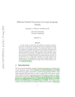 Efficient Guided Generation for Large Language Models