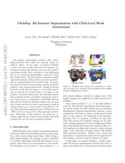 ClickSeg: 3D Instance Segmentation with Click-Level Weak Annotations