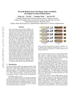 Towards Robust Scene Text Image Super-resolution via Explicit Location
  Enhancement