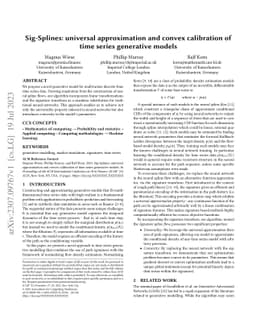 Sig-Splines: universal approximation and convex calibration of time
  series generative models