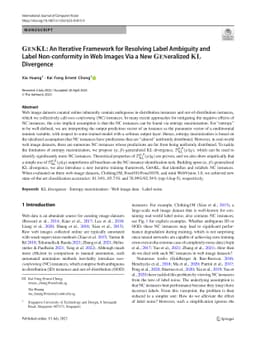 GenKL: An Iterative Framework for Resolving Label Ambiguity and Label
  Non-conformity in Web Images Via a New Generalized KL Divergence