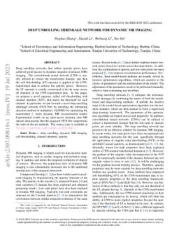 Deep unrolling Shrinkage Network for Dynamic MR imaging