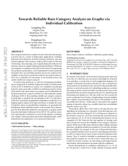 Towards Reliable Rare Category Analysis on Graphs via Individual
  Calibration