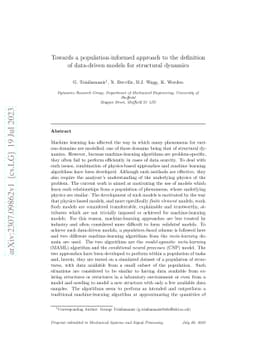 Towards a population-informed approach to the definition of data-driven
  models for structural dynamics