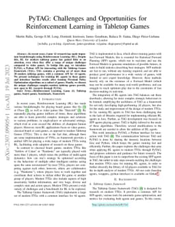 PyTAG: Challenges and Opportunities for Reinforcement Learning in
  Tabletop Games