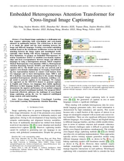 Embedded Heterogeneous Attention Transformer for Cross-lingual Image
  Captioning