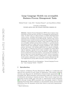 Large Language Models can accomplish Business Process Management Tasks