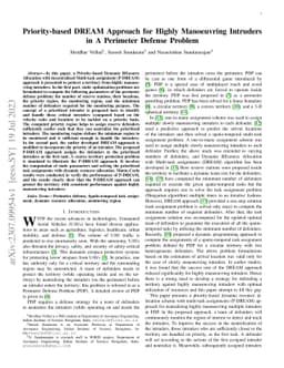 Priority-based DREAM Approach for Highly Manoeuvring Intruders in A
  Perimeter Defense Problem