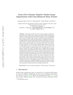 Source-Free Domain Adaptive Fundus Image Segmentation with
  Class-Balanced Mean Teacher