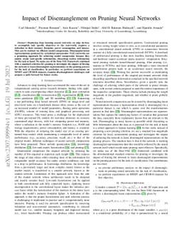Impact of Disentanglement on Pruning Neural Networks