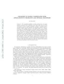 Geometry in global coordinates in mechanics and optimal transport