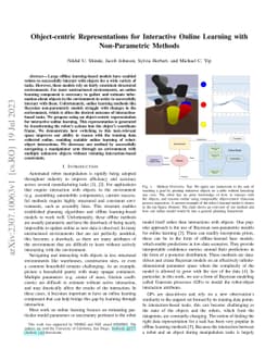 Object-centric Representations for Interactive Online Learning with
  Non-Parametric Methods