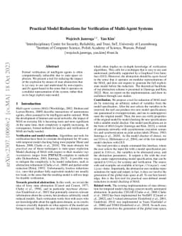 Practical Model Reductions for Verification of Multi-Agent Systems