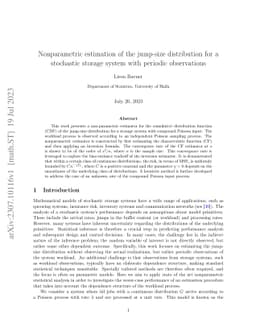 Nonparametric estimation of the jump-size distribution for a stochastic
  storage system with periodic observations