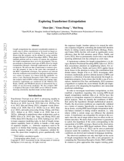 Exploring Transformer Extrapolation