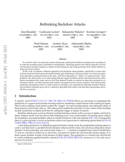 Rethinking Backdoor Attacks