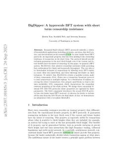 BigDipper: A hyperscale BFT system with short term censorship resistance