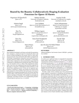Bound by the Bounty: Collaboratively Shaping Evaluation Processes for
  Queer AI Harms