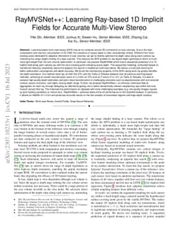 RayMVSNet++: Learning Ray-based 1D Implicit Fields for Accurate
  Multi-View Stereo