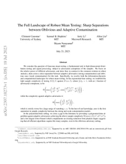 The Full Landscape of Robust Mean Testing: Sharp Separations between
  Oblivious and Adaptive Contamination