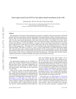 Semi-supervised Cycle-GAN for face photo-sketch translation in the wild