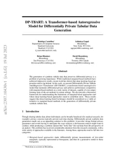 DP-TBART: A Transformer-based Autoregressive Model for Differentially
  Private Tabular Data Generation