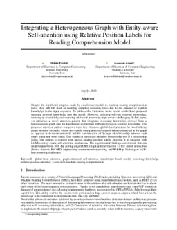 Integrating a Heterogeneous Graph with Entity-aware Self-attention using
  Relative Position Labels for Reading Comprehension Model