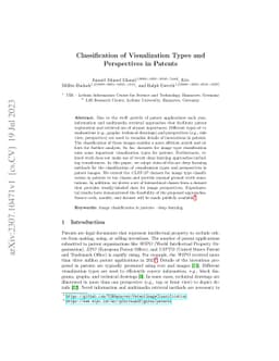 Classification of Visualization Types and Perspectives in Patents