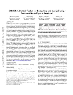 SPRINT: A Unified Toolkit for Evaluating and Demystifying Zero-shot
  Neural Sparse Retrieval