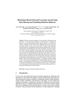 Blockchain-Based Federated Learning: Incentivizing Data Sharing and
  Penalizing Dishonest Behavior