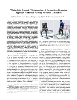 Whole-Body Dynamic Telelocomotion: A Step-to-Step Dynamics Approach to
  Human Walking Reference Generation