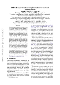 TREA: Tree-Structure Reasoning Schema for Conversational Recommendation