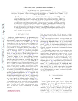 Post-variational quantum neural networks