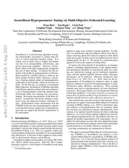 SecureBoost Hyperparameter Tuning via Multi-Objective Federated Learning