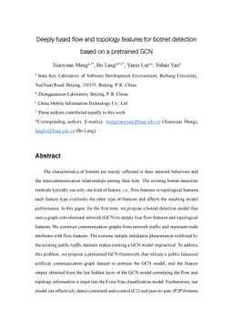 Deep fused flow and topology features for botnet detection basing on
  pretrained GCN