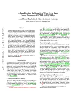 A Deep Dive into the Disparity of Word Error Rates Across Thousands of
  NPTEL MOOC Videos