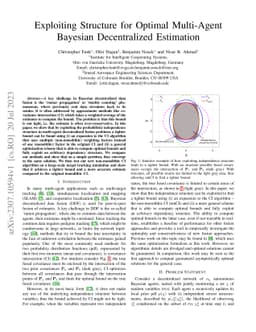 Exploiting Structure for Optimal Multi-Agent Bayesian Decentralized
  Estimation
