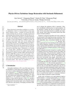 Physics-Driven Turbulence Image Restoration with Stochastic Refinement